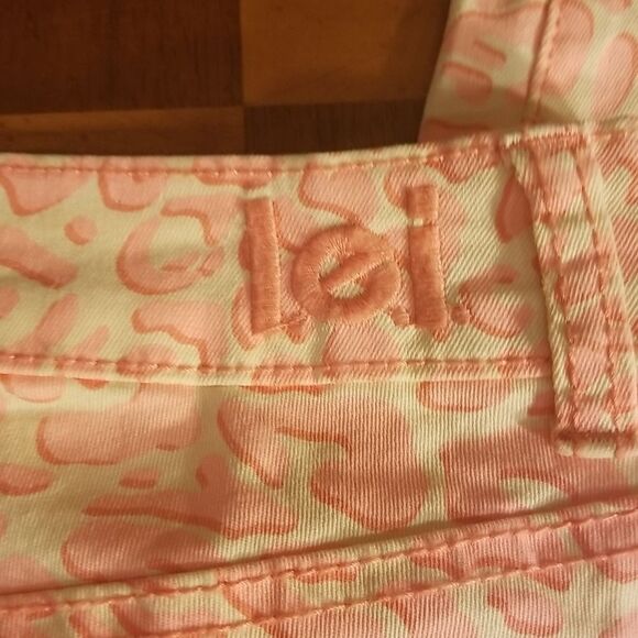 Vintage NEW Pink & White Animal Print LEI Cropped Capris Jean's Leggings 5 - Picture 8 of 12